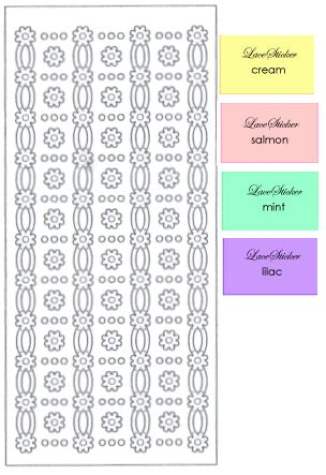 Sticker Lacé Blumen - pastell-lachs<br>1 Bogen 10x23cm